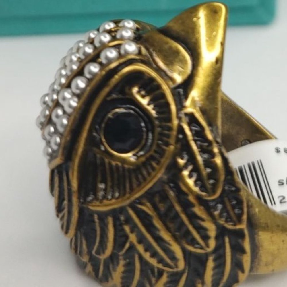 Kurt Geiger London Ring Signature Eagle Crest Pearl  Cocktail Ring - Picture 8 of 13